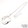 Long necklace with pendant matt silver