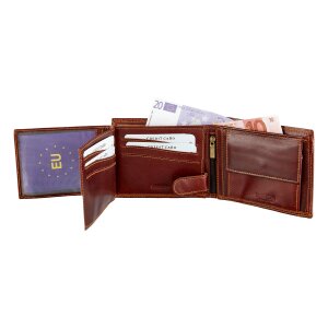 Tillberg wallet made from real vintage leather with truck motif brown