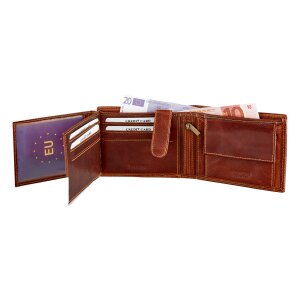 Tillberg wallet made of real leather with skull motif tan