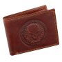 Tillberg wallet made of real leather with skull motif brown