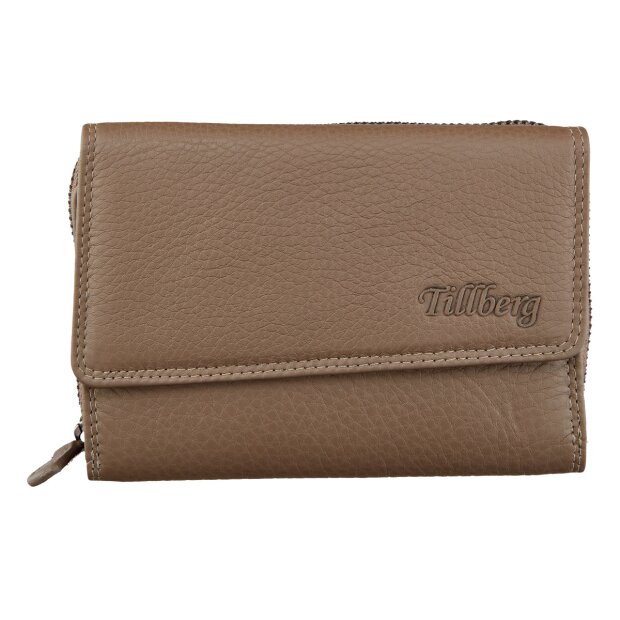 Ladies wallet made of real nappa leather dark brown