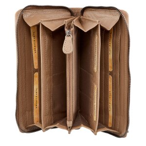 Ladies wallet made of real nappa leather dark mushroom