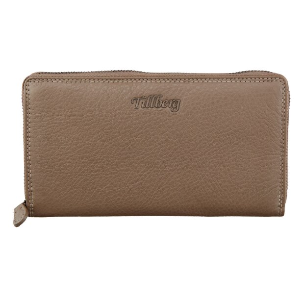 Ladies wallet made of real nappa leather light khaki