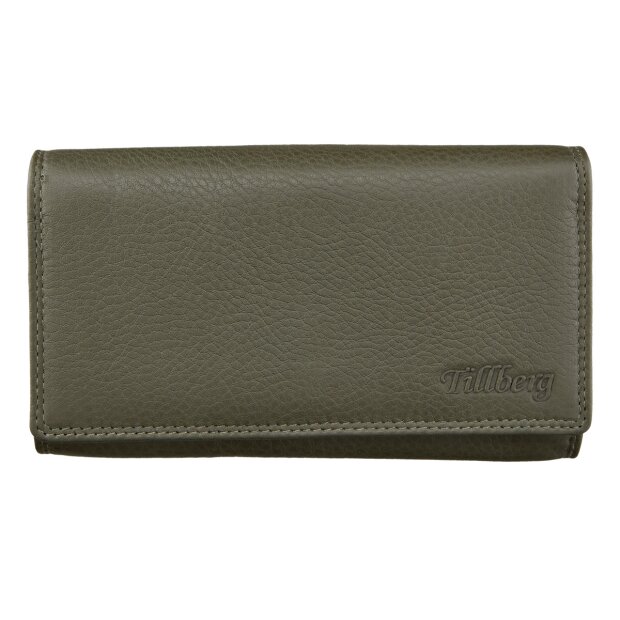 Ladies wallet made of real nappa leather dark khaki