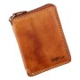 Wallet made of real leather 13 cm x 10 cm x 2 cm tan