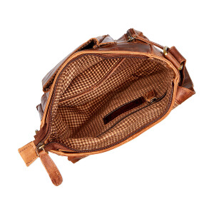 Tillberg shoulder bag made of real leather, pull up leather mushroom