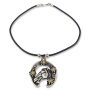 Bavarian style necklace with silver horseshoe pendant