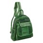 Back pack made from real leather green