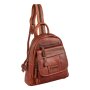 Back pack made from real leather cognac