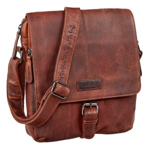 Real leather hand bag, shoulder bag Cognac