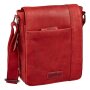 Real leather hand bag, shoulder bag Red