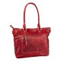 Real leather hand bag, shoulder bag Red