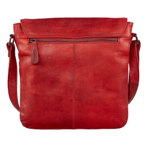 Echt Leder Handtasche, Umh&auml;ngetasche, 100 B&uuml;ffelleder Damen und Herren rot/ OE10426