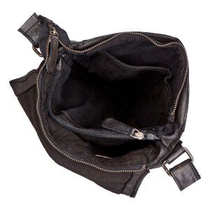 Real leather hand bag, shoulder bag Black