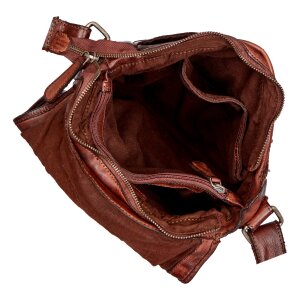 Real leather hand bag, shoulder bag Cognac