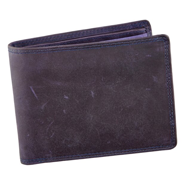 Wild Real Only!!! mens wallet made from real leather Navy Blue