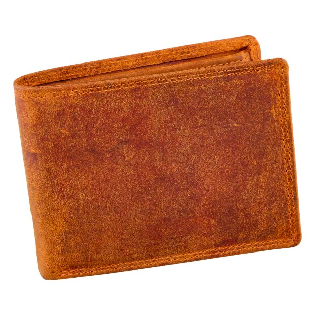 mens wallet made from real leather Orange