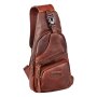 Real leather shoulder bag, cross body bag Cognac
