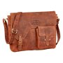 Tillberg messenger bag made of leather - high quality laptop shoulder bag - briefcase for women &amp; men - business bag reddisbrown