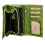 Real leather wallet, buffalo leather, full leather Green
