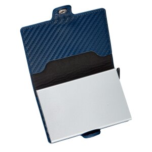 Credit card case made from real leather Navy Blue
