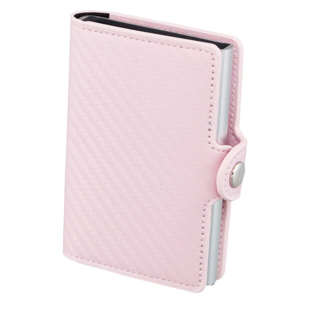 Credit card case made from real leather Light Pink
