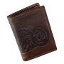 Real buffalo leather wallet in portrait format brown