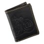 Real buffalo leather wallet in portrait format black