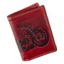 Real buffalo leather wallet in portrait format Red