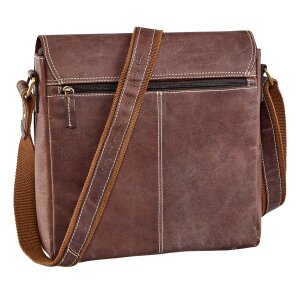 Tillburry real leather shoulder bag Dark Brown