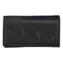 Real leather wallet, motif eagle Black