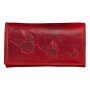 Real leather wallet, motif eagle Red