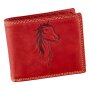 Real leather wallet, biker wallet, wallet format with skull motif Rot