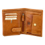 Real leather wallet, motif ram Tan