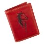Real leather wallet, motif ram Red