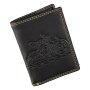 Real leather wallet, motif scorpion black