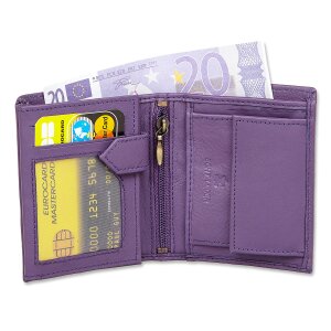 Wallet made from real leather 10 cm x 8,5 cm x 2 cm