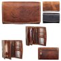 Real leather wallet with wings wild 88 motif, high quality, robust