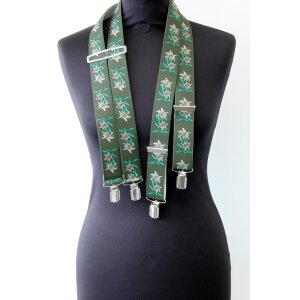 Suspenders with edelweiss green