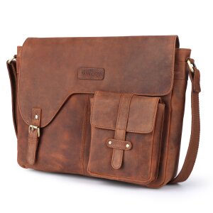 Tillberg messenger bag made of leather - high quality laptop shoulder bag - briefcase for women &amp; men - business bag