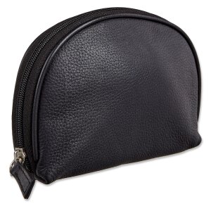Cosmetic bag / make-up taxes black, real leather, high...