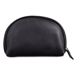 Cosmetic bag / make-up taxes black, real leather, high...