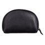 Cosmetic bag / make-up taxes black, real leather, high quality, robust 141-08-13