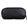 Cosmetic bag / make-up taxes black, real leather, high quality, robust 141-08-10
