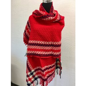 Scarf winter scarf with fringes 170 cm x 60 cm 100 % acrylic
