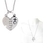 Stainless steel necklace with split heart pendant silver
