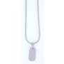 Edelstahl-Halskette mit Edelstahl-Anh&auml;nger (Verstellbar zum Herzanh&auml;nger) und Strassstein, Tillberg Design, Unisex 019-06-30