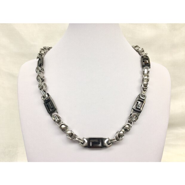 Stainless-steel necklace  1,0mmX55cm   black+silver