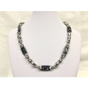 Stainless-steel necklace  1,0mmX55cm   black+silver