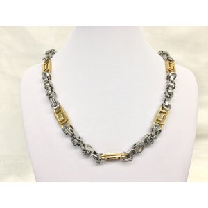 Stainless-steel necklace  1,0mmX55cm  gold+silver
